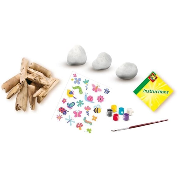 Kreativt kit - SES CREATIVE - Dekorera stenar och flyttad trä - Inspirerad av naturen Flerfärgad