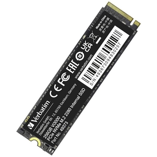 SSD Intern - Verbatim - Vi3000 - 256 GB - NVMe - PCIe 3.0 x4