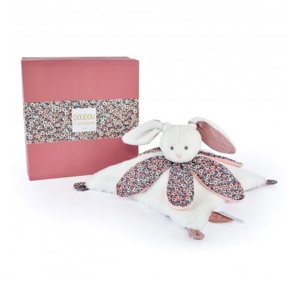 Doudou Lapin Rosa petal Samling Bohaime - Doudou og Kompagni - Hvid - Baby - Unisex - 0 måneder - Fødslen Rose, hvid og blomstrende