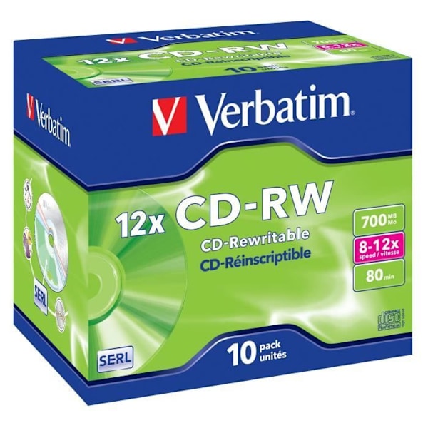 Verbatim CD-RW 12x 700 MB 10 kpl