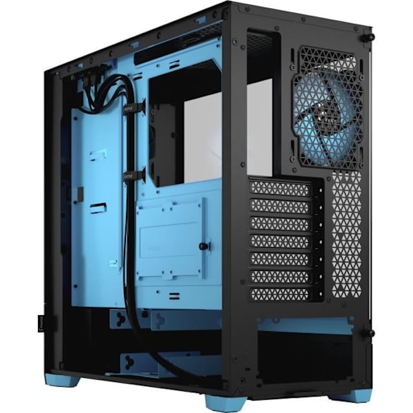 FRACTAL DESIGN - Pop Air RGB Cyan TG - PC taske - Cyan (FD-C-POR1A-02) Sort, Blå