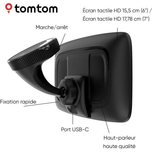 Kraftig GPS-navigator - TOM TOM GO Expert Plus - 6" HD-skärm - Världskartor