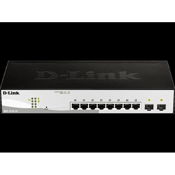 Kytkin - DLINK - DGS-1210 - 10 LAN RJ-45 - Gigabit Ethernet - Itsenäinen musta, Harmaa