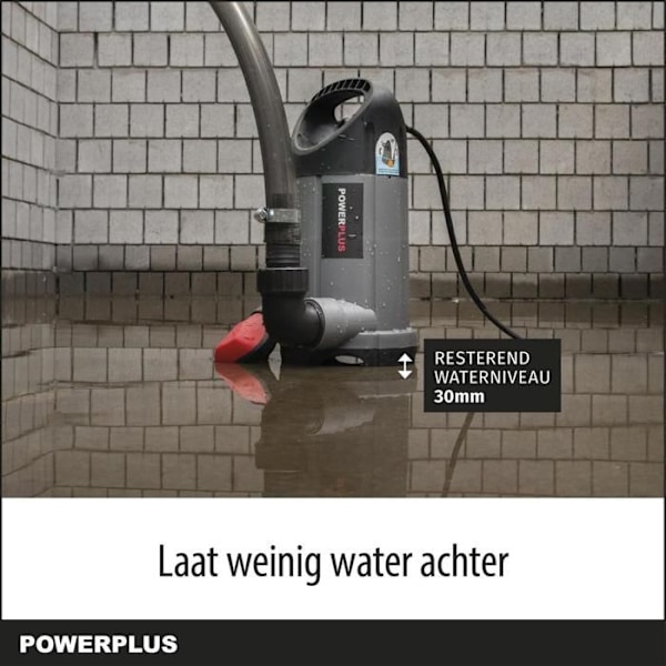 Powerplus Elektrisk Vandpumpe POWEW67906 - 750 W Nedsænket Vandpumpe, Maksimal 35°C, 13.000 l/h, Havenværktøj grå
