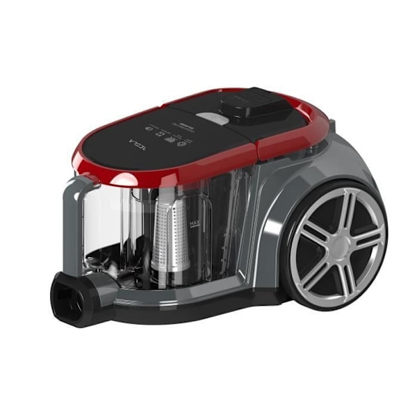 TESLA - BGL400BR - Posel vacum uden pose - Vaskbart HEPA-filter - 800W - Arbejdsradius (8M) - Sort Rød