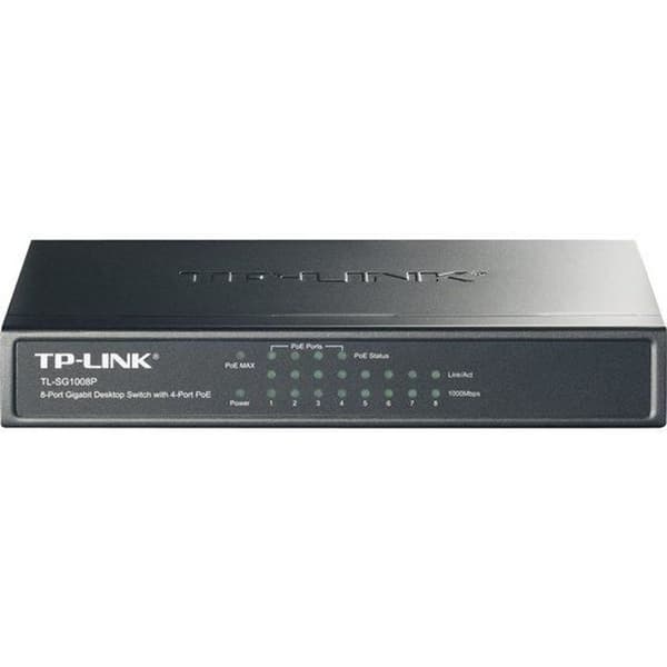 TP-LINK 8-portars Gigabit 4-portars PoE Desktop Switch -SG1008P