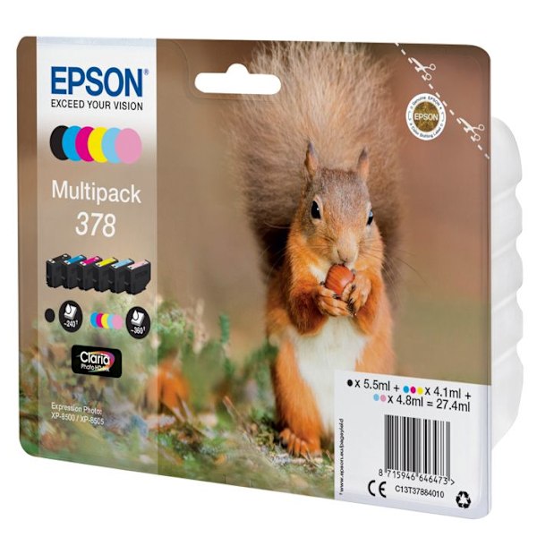 EPSON Claria Photo HD blækpatron - sort, gul, cyan, magenta, lys magenta, lys cyan