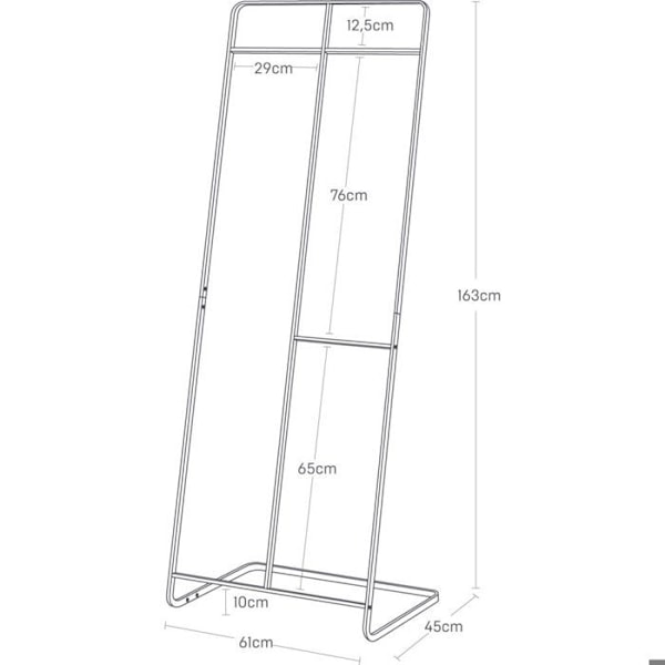 Yamazaki Home Tøjbøjle - Sort - 61x163x45 cm sort
