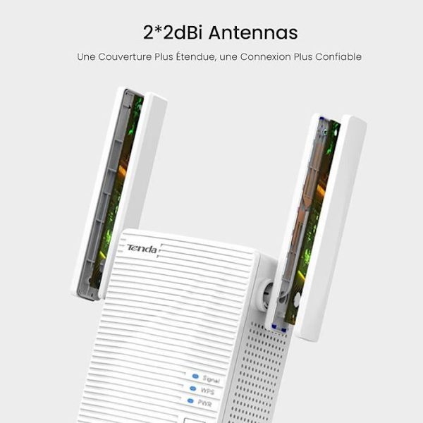 WiFi-router - TENDA - A15 - 750 Mbit/s - Dækning 120㎡ - Nem vægmontering