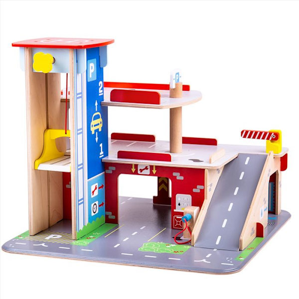 BigJigs Toys puinen puisto- ja leikkitalli-leikkisetti Flerfärgad