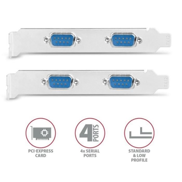 AXAGON PCEA-PSN PCIe-sovitin 4 ASIX-sarjaportilla AX99100 Chipsatz - 8595247905413