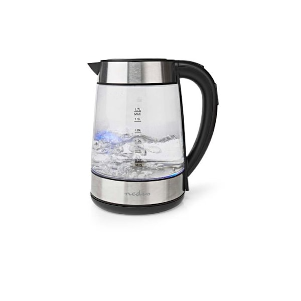 Nedis - Kedel | 1,7L | Glas | Ryd | 360 grader drejelig | Skjult varmeelement | Kog beskyttelse Transparent