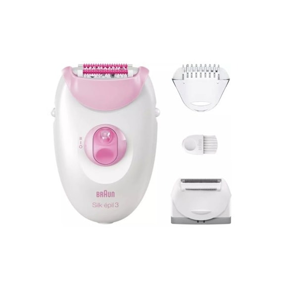 Epilointilaite - BRAUN - SILK EPIL 3-031 - 20 pincettiä - 2 nopeutta - Smartlight Lyserød