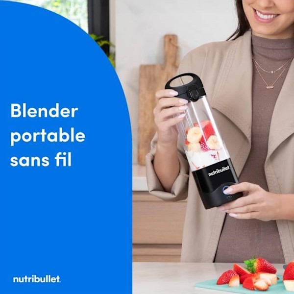 Blender transportabel - NUTRIBULLET - NBP003B - 100 W - 475 ml - Uden BPA - Sort