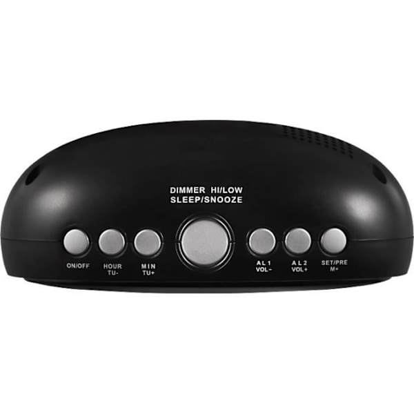 Vækkeurradio - EKG - RB 010 - Sort - FM PLL tuner - 220V strømforsyning + Batteri Svart