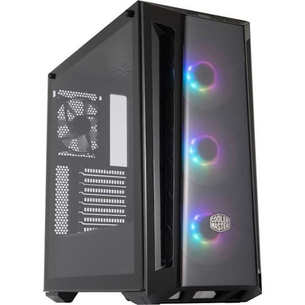 COOLER MASTER MasterBox MB520 ARGB Dark Mirror PC Gaming Case (ATX, hærdet glaspanel, 3x120 mm ARGB) - Sort