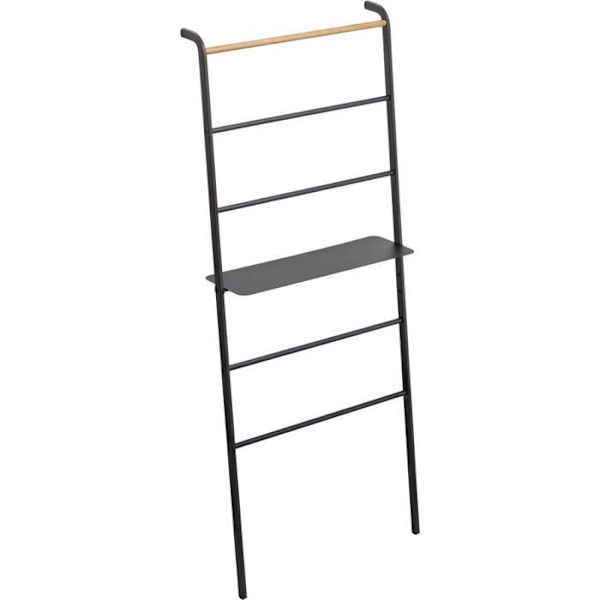 Håndklædestativ - YAMAZAKI - Stige med hylde Tower - Sort - Stål og træ - 160x66x25cm sort