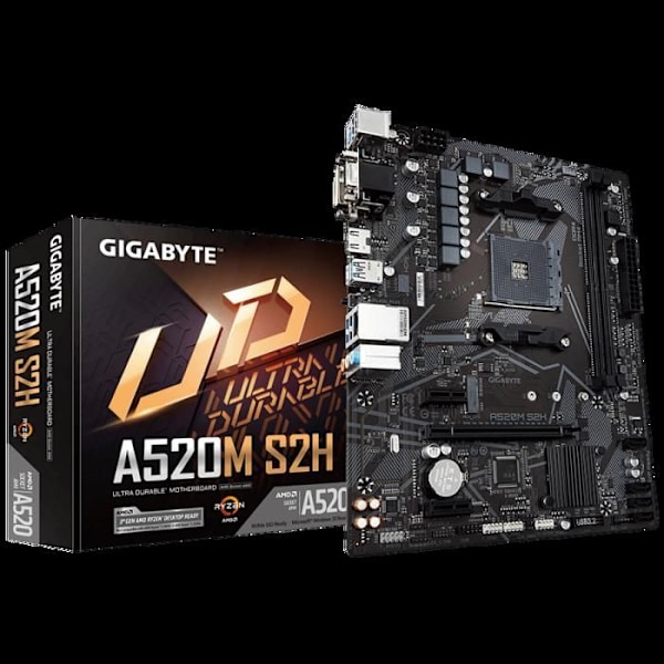 Moderkort - Gigabyte - A520M S2H - Micro ATX - AMD A520 - DDR4 SDRAM