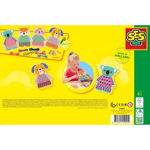 SES Creative Weaving Animals XL, Håndværkssæt til børn, 3 år