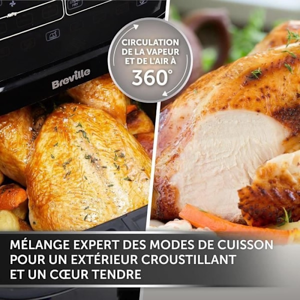 Fritøse uden olie - Breville - Halo - 7 L - 1700 W - SteamFry teknologi - Sort sort