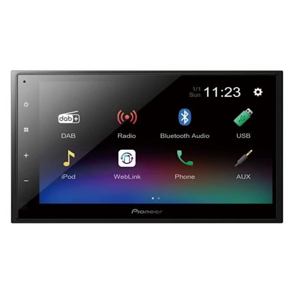 Autoradio multimédia - PIONEER - Kapasitiivinen näyttö 6,8" - 2DIN - DAB - USB - Takakameran liitäntä