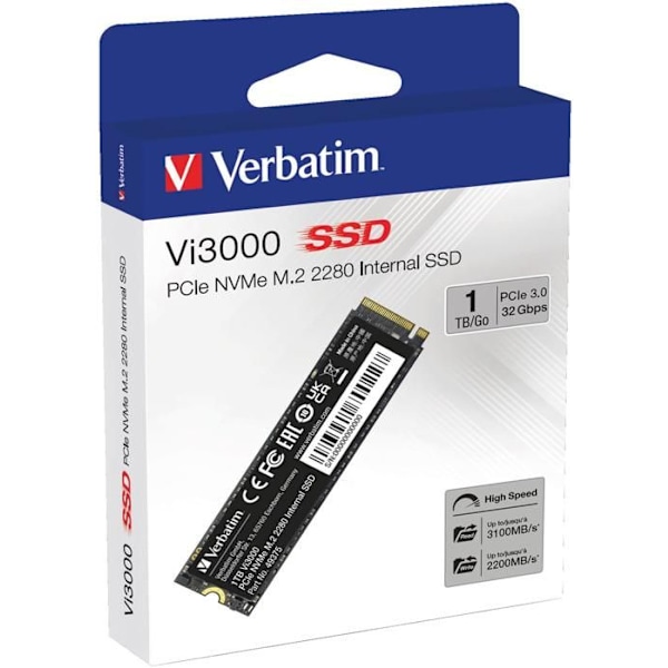 Harddisk - VERBATIM - Vi3000 - 1 TB - PCIe NVMe 3.0 x4 - M.2