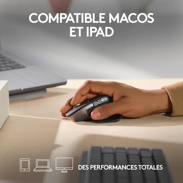 Logitech MX Master 3S Mus til Mac - Bluetooth Trådløs - Sideral Grå