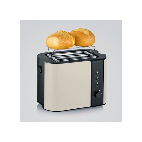 Severin 9576 Brødrister med lysindikator, med indbygget speciel rist til bagværk i beige, sort