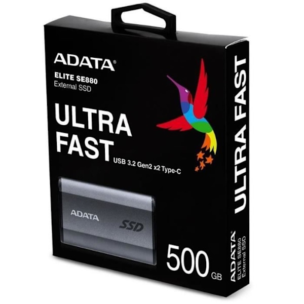 Adata SSD 512GB Extern SE880 GY U3.2 USB 3.2 Gen 2x2 Typ-C - 4711085935786