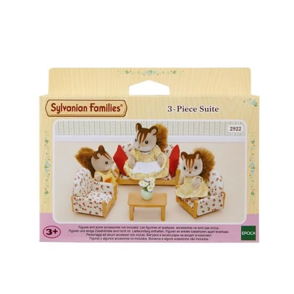 Sylvanian Familjesoffa, 2 fåtöljer och soffbordsset - Le Village Flerfärgad