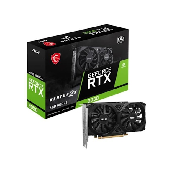 Grafikkort - MSI - VENTUS GeForce RTX 3050 2X E 6G OC NVIDIA 6 GB GDDR6 Sort