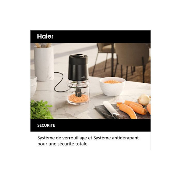 Hachoir - HAIER - HCH5B1 - 6 hastigheter - Glasbowl - 550 W