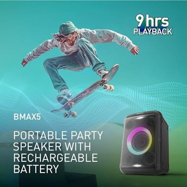 Bærbar højttaler - PANASONIC - SC-BMAX5E-K - 75W - Bluetooth - Integrerede lys sort