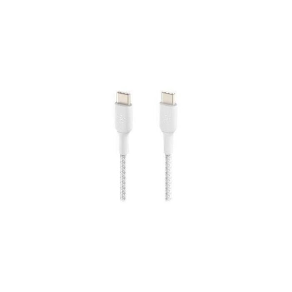 BELKIN - kabel - FLÄTAD C-C 2.0 1M, WHT - FLÄTAD