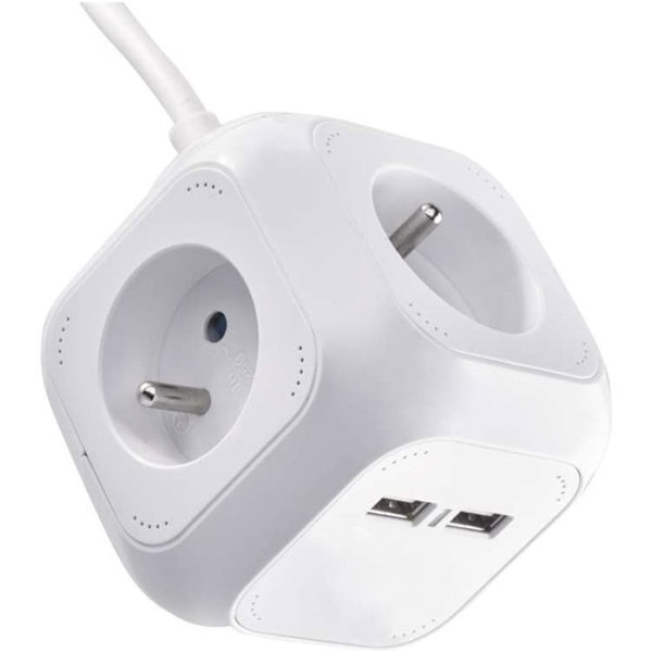 EMOS Splitterkub med förlängningskabel - 4 st. 2× USB, 1,9m