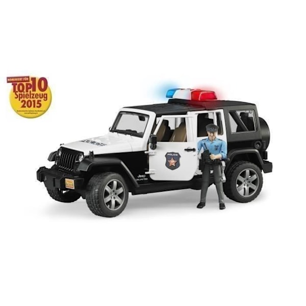JEEP WRANGLER UNLIMITED RUBICON POLICE - BRUDER - Poliisi ja ääni- ja valomoduuli - Mittakaava 1:16