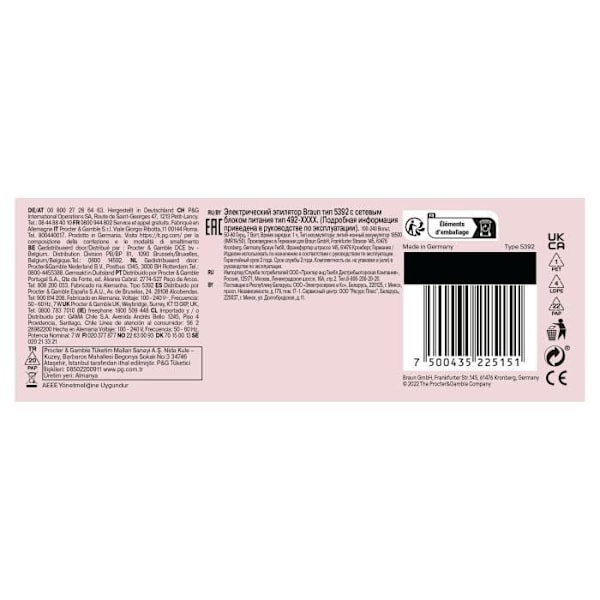 Sähkökiviverho - BRAUN - SILK EPIL 7 SE 7-000 - 2 nopeutta - Langaton - 40 min - Valkoinen / Vaaleanpunainen vitt och rosa