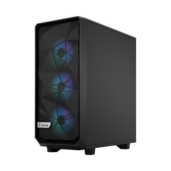 FRACTAL DESIGN Meshify 2 Compact Lite RGB Musta TG Kevyt ATX PC-kotelo musta