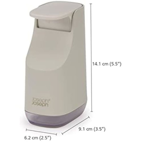 Sæbedispenser - JOSEPH JOSEPH - Kompakt - Let at betjene pumpehoved - Drypfri - 350 ml Beige