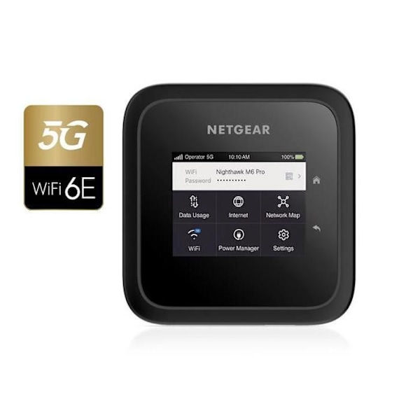 Mobil router - NETGEAR - Nighthawk M6 - 5G - Wi-Fi 6 - USB Type-C Sort