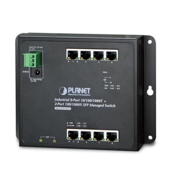 Planet WGS-4215-8T2S Managed Network Switch - L2 - Gigabit Ethernet - Väggfäste