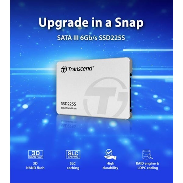Intern harddisk - TRANSCEND - SSD225S - 1 TB - SATA III - 2,5 tommer