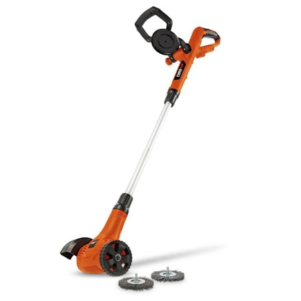 Powerplus Dual Power Ukrudtsuger Teleskopisk Batteri POWDPG8060 - 20 V, uden Batteri/Oplader, Nylon- og Stålbørste Orange