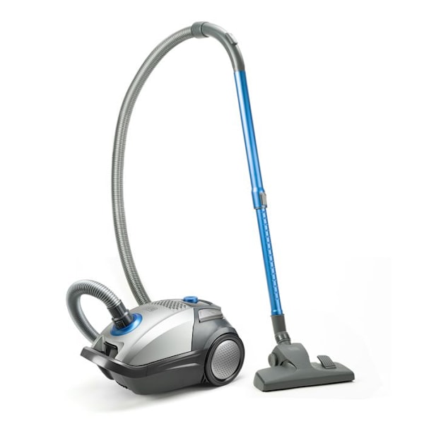 BLACK+DECKER BXVMB700E støvsuger i pose med 700W pose, 4L kapacitet, HEPA13 filter Sort, Grå, Turkis