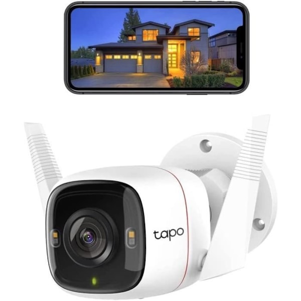 Utomhus WiFi övervakningskamera - TP-Link TAPO C320WS - QHD 4MP(2K+) - Night Vision - IP66 - Alexa-kompatibel Nattfärg i färg