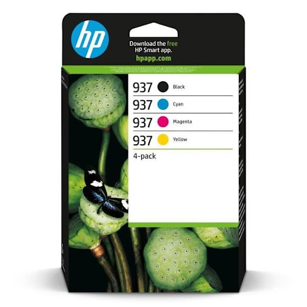 HP 937 ægte blækpatronpakke med 4 sorte, cyan, magenta, gul