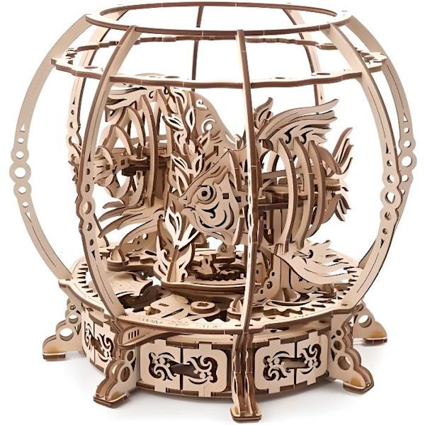 UGEARS Mekanisk træakvarium 3D-puslespil - Mekanisk model - 325 stykker - 23,5*23,5*20 cm
