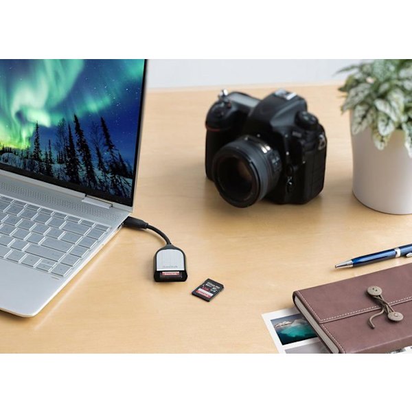 SANDISK Extreme PRO extern kortläsare - SD, SDHC UHS-I, SDXC UHS-I, SDHC UHS-II, SDXC UHS-II - USB-C