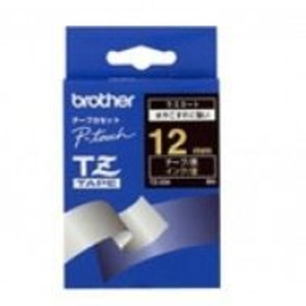 Ruban Brother TZ334 til P-Touch 200/210/220/300/310/340/350/540/550/1200/1800/2400 - 12 mm - Guld/Sort