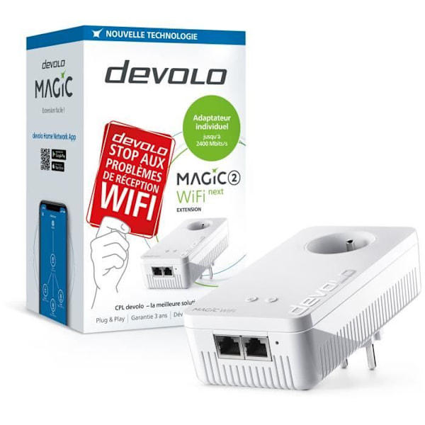 DEVOLO Magic 2 WiFi seuraava - Laajennus - 1 CPL-sovitin - 2400 Mbit/s